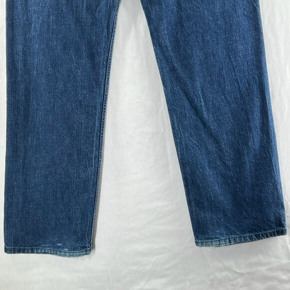 Volcom Stone Boardwear Jeans Sz 34 Black Zip Relaxed Fit Straight Leg Denim Blue - Picture 5 of 11